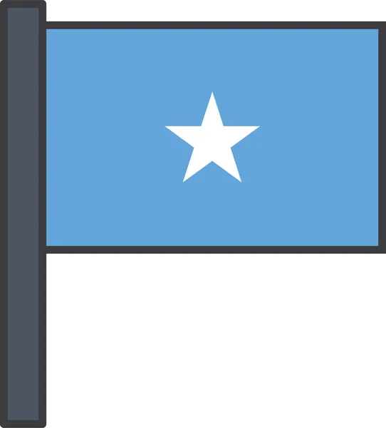 Icono Bandera Del País Africano Estilo Filledoutline — Archivo Imágenes Vectoriales