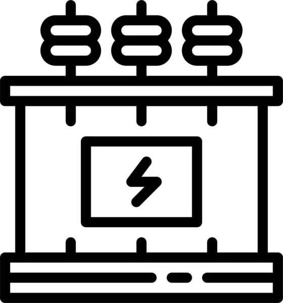 Icono Del Transformador Potencia Energía Estilo Contorno — Vector de stock