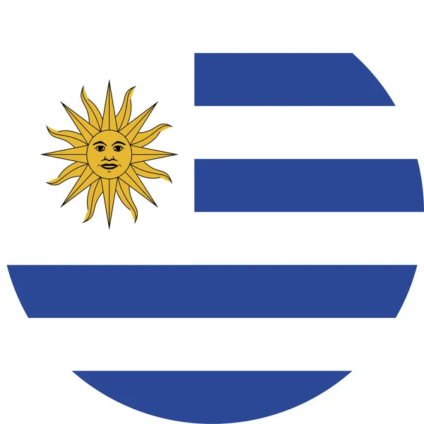 Bandera Del País Uruguay Icono Estilo Plano — Vector de stock