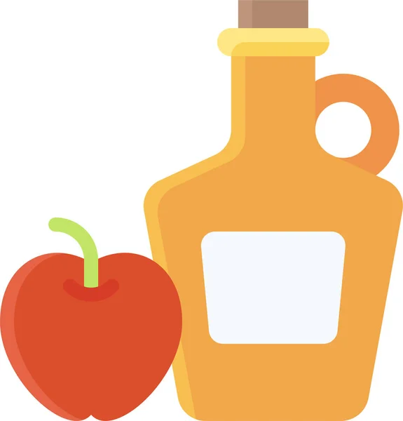 Manzana Vinagre Manzanas Bebida Icono — Vector de stock