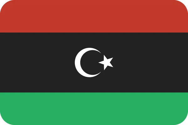 País Bandera Libya Icono Estilo Plano — Archivo Imágenes Vectoriales