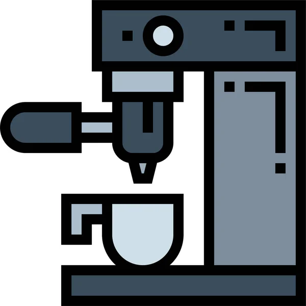 Máquina Xícara Café Ícone Estilo Filledoutline — Vetor de Stock