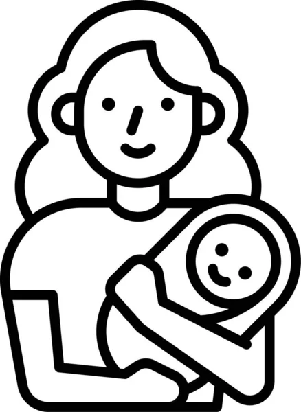 庆祝母亲节图标的轮廓风格 — 图库矢量图片