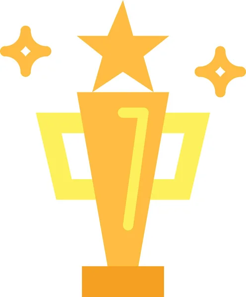 Champion Cup Trophy Icon Flat Style — Stock Vector