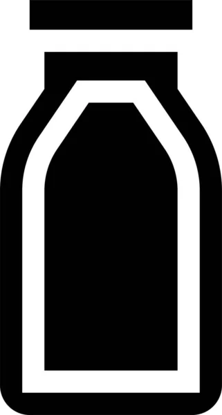 Ikona Butelki Napoju Kawiarnia Stylu Stałym — Wektor stockowy