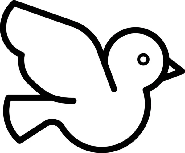 動物の鳥の鳩のアイコンをアウトラインスタイルで — ストックベクタ