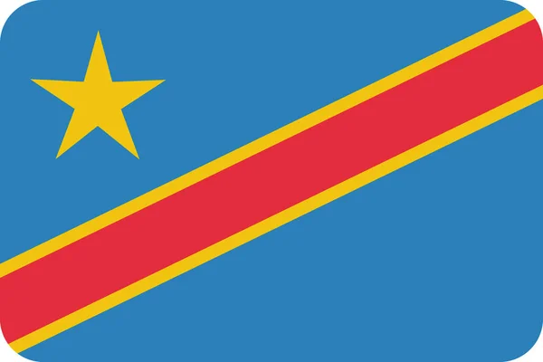 Congo Pays Icône Démocratique Style Plat — Image vectorielle