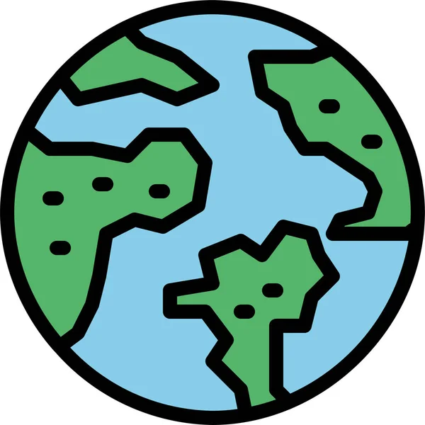 Earth Global Globe Icon Filledoutline Style — Stock Vector