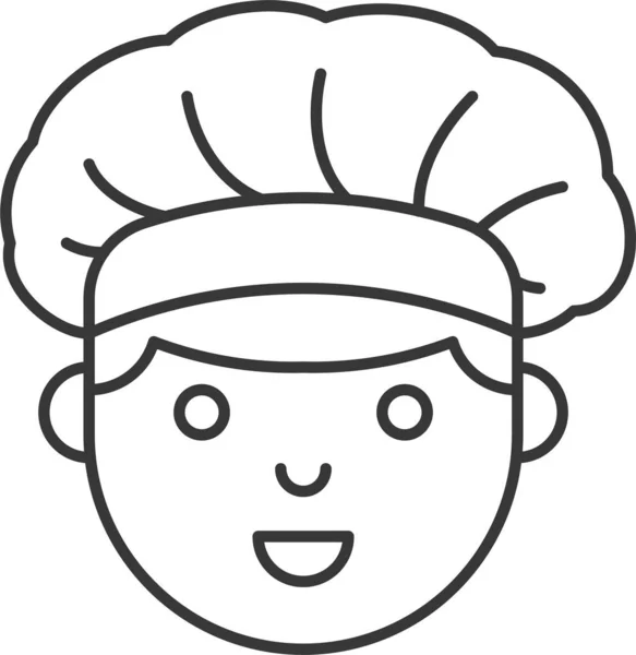 Avatar Chef Cocinero Icono Estilo Del Esquema — Archivo Imágenes Vectoriales