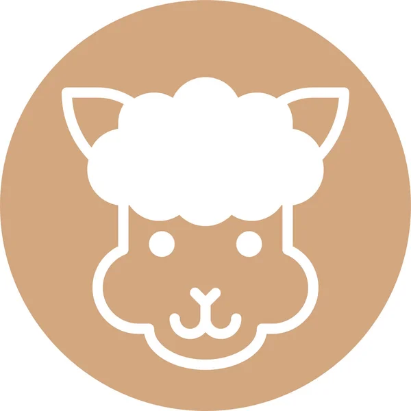 Icône Visage Animal Alpaga Dans Style Badge — Image vectorielle