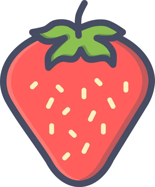 Berry Fruit Strawberry Icon Filledoutline Style — Stock Vector