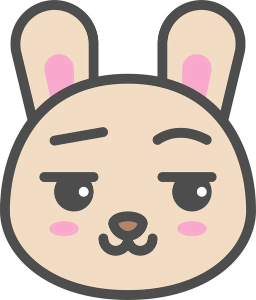 Иконка Кролика Животного Аватара Стиле Filledoutline — стоковый вектор