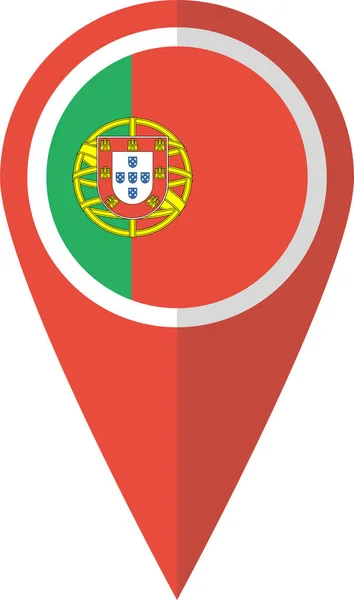 Flag Pin Portugal Icon Flat Style — Stock Vector