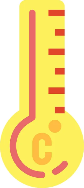 Celsius Hőmérséklet Hőmérő Ikon Lapos Stílusban — Stock Vector