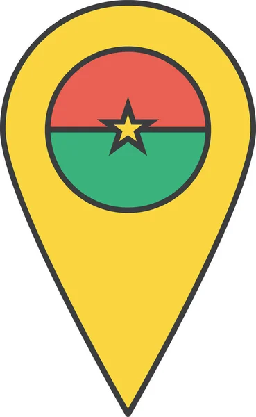 Africká Burkina Země Ikona Vyplněném Stylu — Stockový vektor