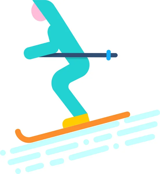 Икона Отдыха Лыжах Плоском Стиле — стоковый вектор