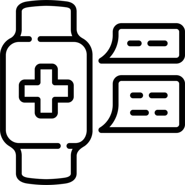 Icono Notificación Médica Aplicación — Vector de stock