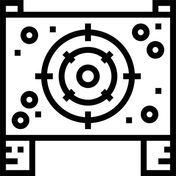 Balle Pistolet Tirer Icône Dans Style Contour — Image vectorielle