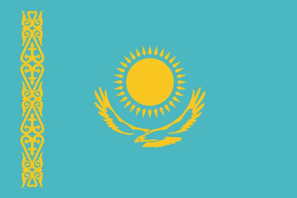 Land Vlag Kazachstan Pictogram Platte Stijl — Stockvector