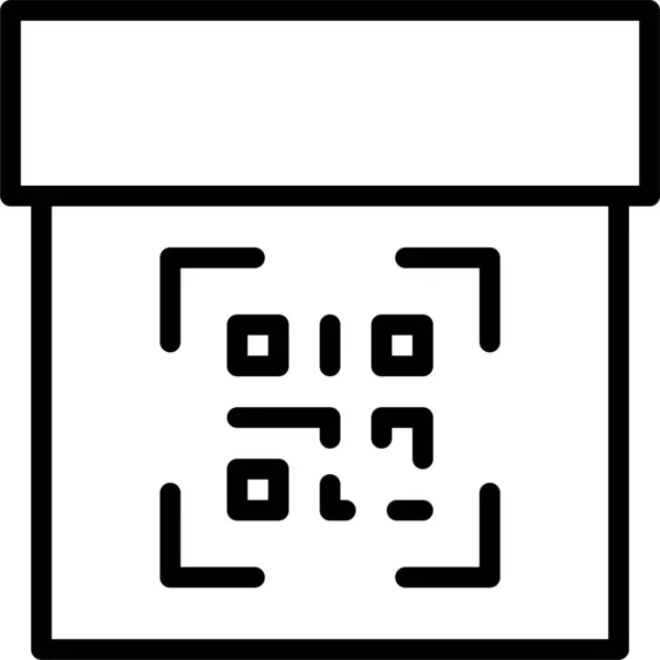 Box Code Icon Umriss Stil — Stockvektor