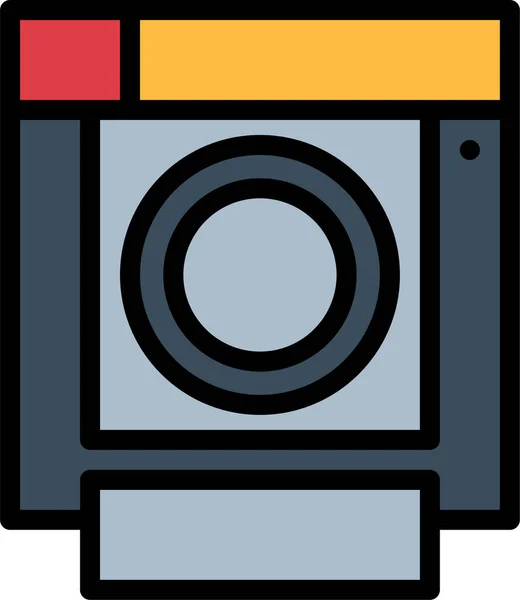 Kamera Fotografera Polaroid Ikon Ifylld Konturstil — Stock vektor