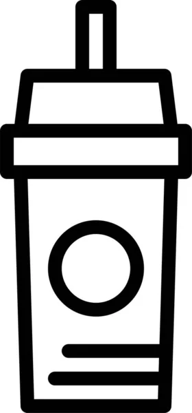 Kaffeetrinken Essen Ikone Umriss Stil — Stockvektor