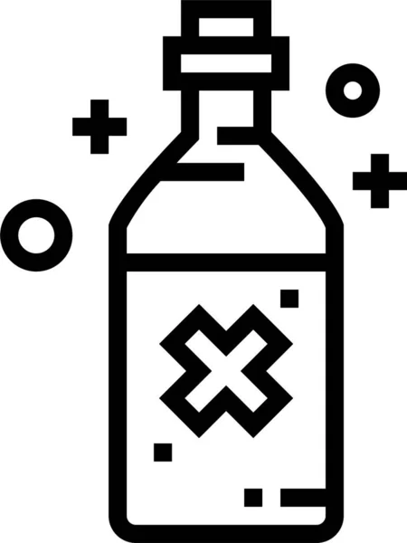 Icono Frasco Peligro Botella Estilo Esquema — Vector de stock