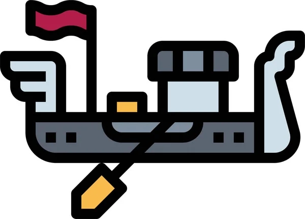 Boot Gondel Vervoer Pictogram Voertuigenmodusvervoer Categorie — Stockvector