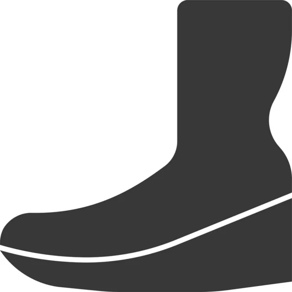 Икона Обуви Ботинка Твердом Стиле — стоковый вектор