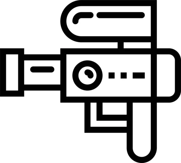 Blaster Gun Icône Eau Dans Style Contour — Image vectorielle