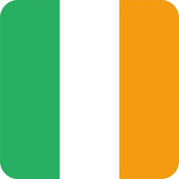 Kraj Bandera Irlandia Ikona Płaskim Stylu — Wektor stockowy