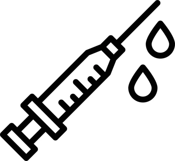 Zorg Gezondheid Spuit Pictogram Omtrek Stijl — Stockvector