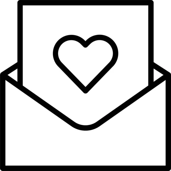 Carta Gratitud Amor Icono — Vector de stock