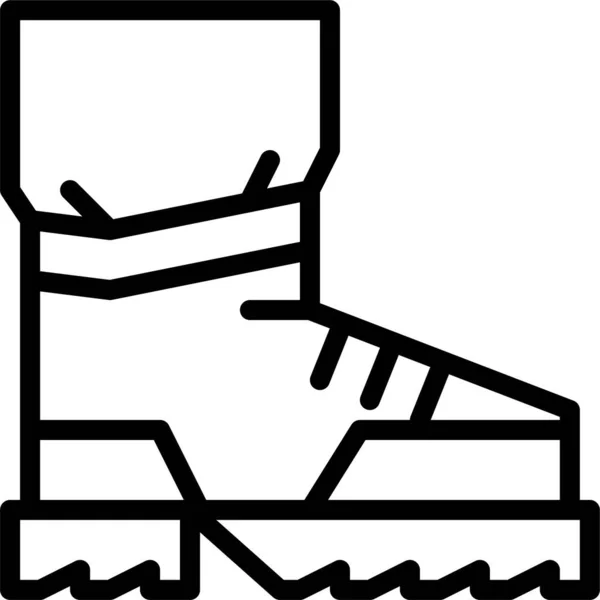 Botas Escalada Icono Calzado Estilo Del Esquema — Archivo Imágenes Vectoriales