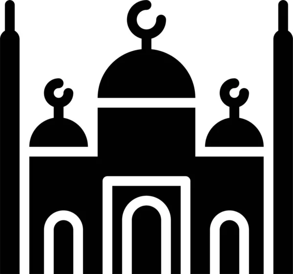 Achitecture Budova Islám Ikona Pevném Stylu — Stockový vektor