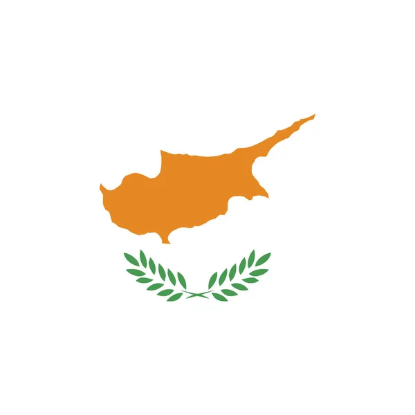 Land Cyprus Vlag Pictogram Platte Stijl — Stockvector