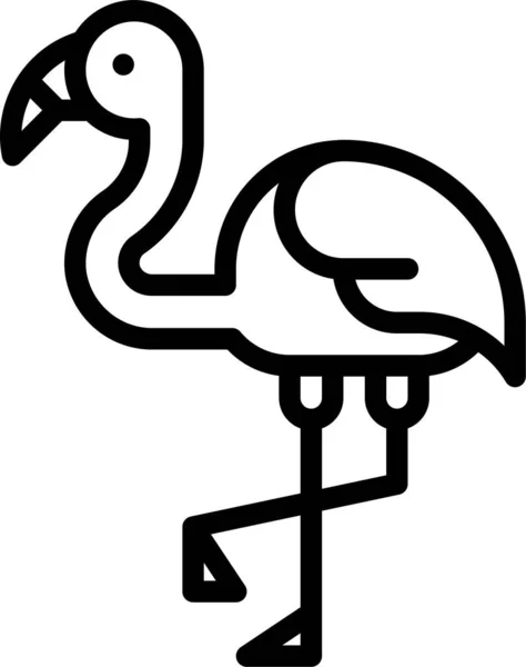 Dier Vogel Flamingo Pictogram Zomer Categorie — Stockvector