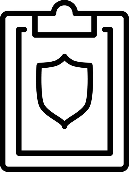 Portapapeles Icono Protección Estilo Esquema — Archivo Imágenes Vectoriales