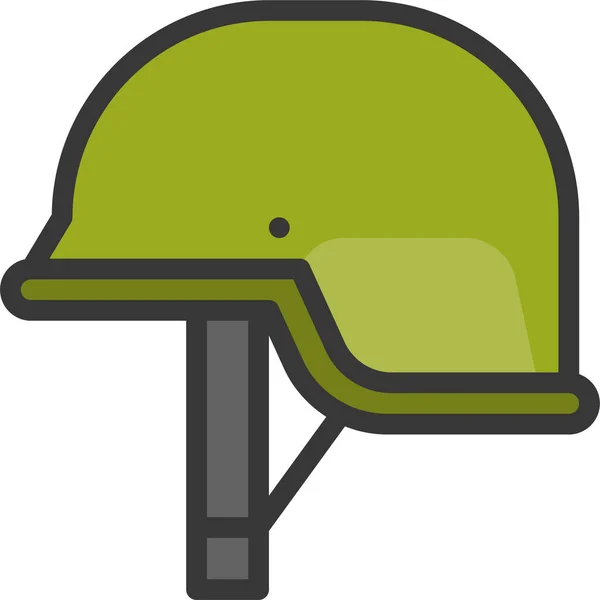 陆军头盔装备图标 按轮廓线排列 — 图库矢量图片