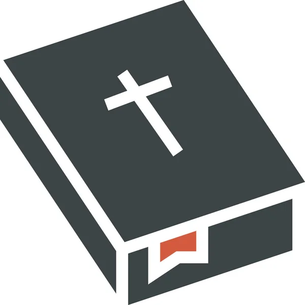 Biblia Cristo Cruz Icono Estilo Sólido — Vector de stock