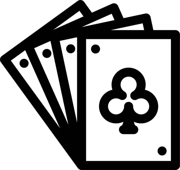 Karte Casino Clubs Ikone Umriss Stil — Stockvektor