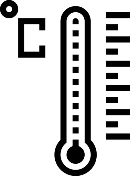 Icono Del Termómetro Temperatura Celsius Estilo Sólido — Vector de stock