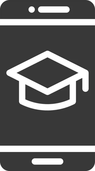 Aprendizaje Educación Sombrero Graduación Icono Estilo Sólido — Vector de stock