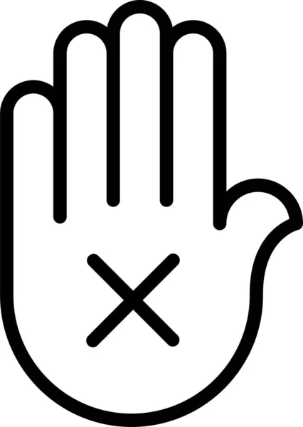 Gevaar Gebaar Hand Pictogram Omtrek Stijl — Stockvector