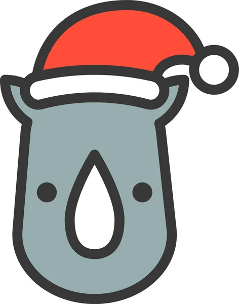 Avatar Animal Icono Navidad Estilo Filledoutline — Vector de stock