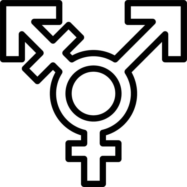 Gender Sex Shapes Icon Outline Style — Stock Vector