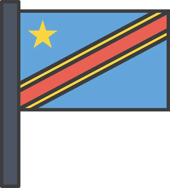 Afrikaans Congo Country Icoon Filedoutline Stijl — Stockvector