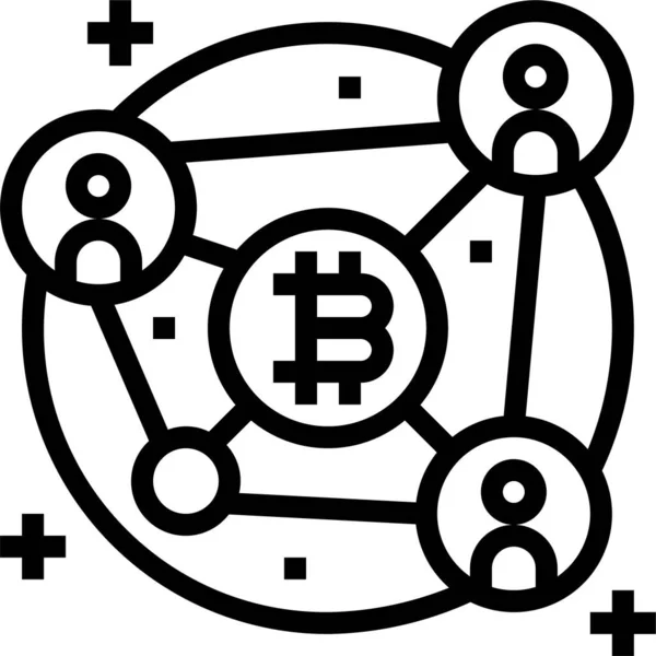 Blockchain Symbol Für Kryptowährungen Umrissen — Stockvektor