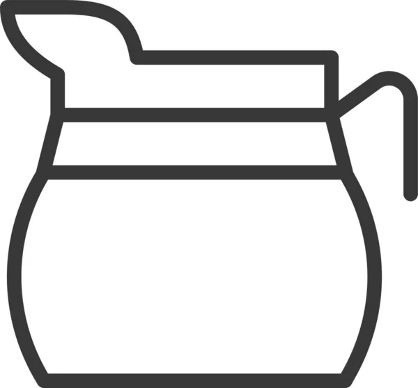 Pot Verre Icône Ustensiles Cuisine Style Contour — Image vectorielle