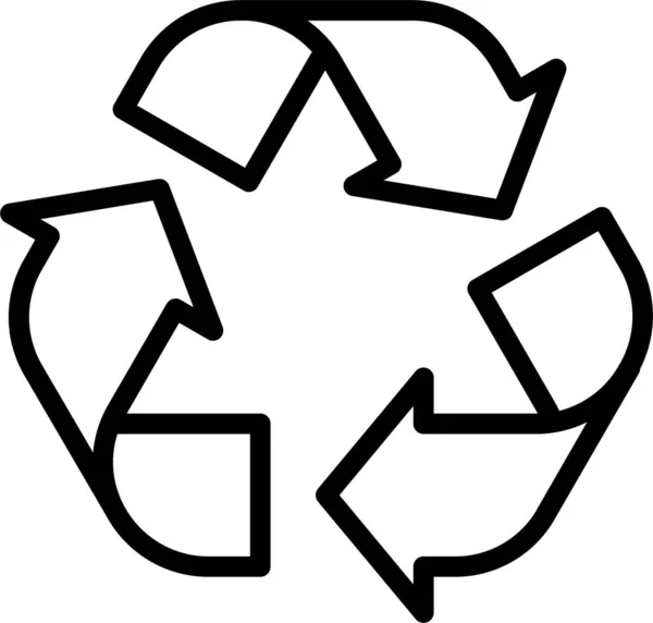 Flechas Ecología Reciclar Icono Estilo Esquema — Vector de stock